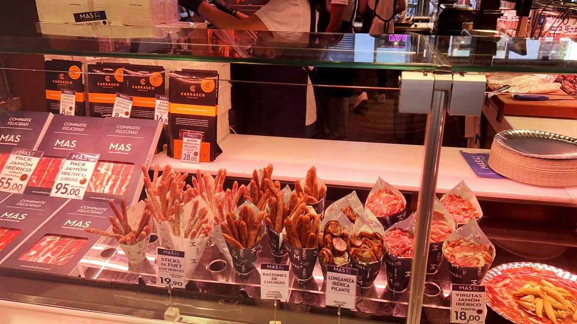 Chorizo, Fuet und Jamón Iberico im Mercado San Miguel
